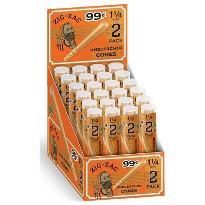 Zig Zag - Cones - Unbleached 1 1/4 ($0.99) - 2pk - 24ct