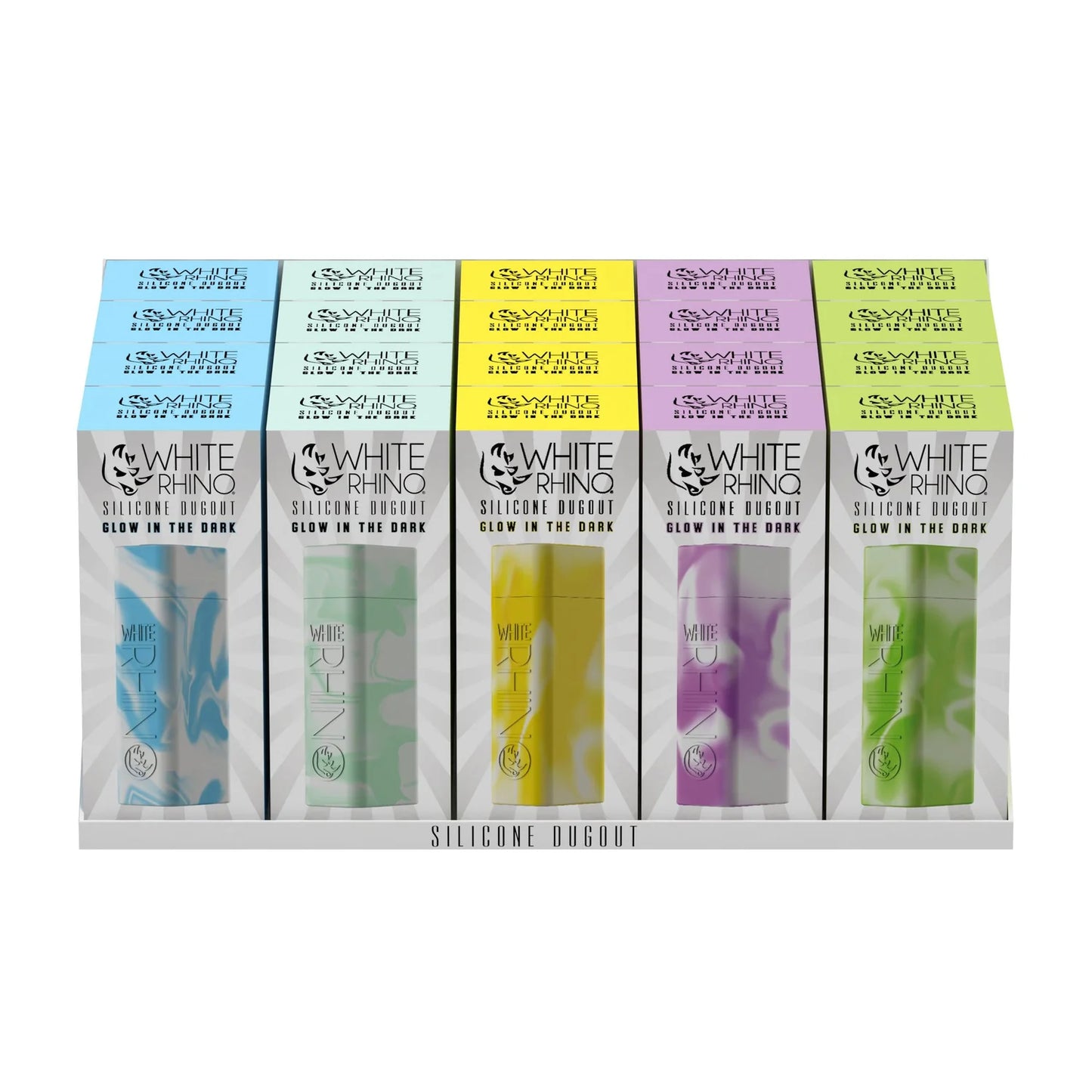 White Rhino - Silicone Dab Dugout - Asst Colors - 20ct Display*