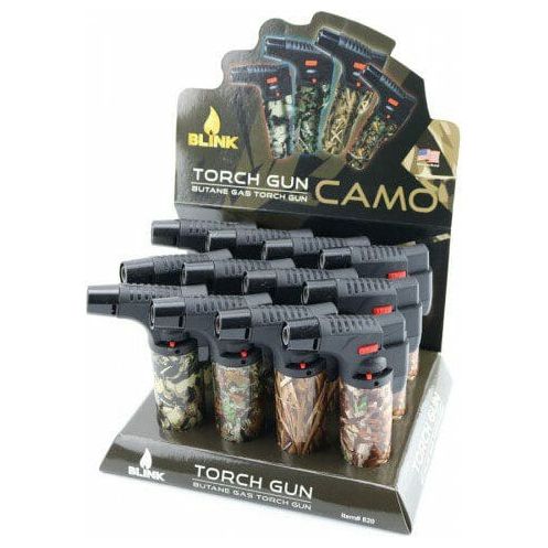 Blink Butane Torch Lighters - Camo Theme - 12ct