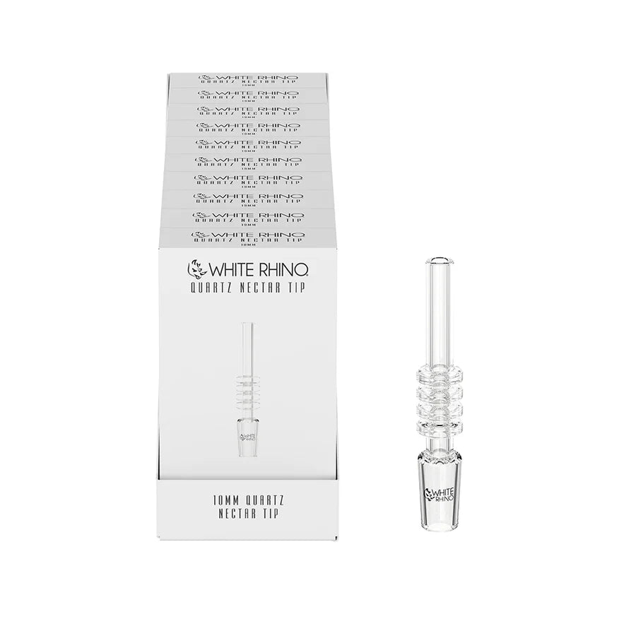 White Rhino - Nectar Collector Tip - 10ct - 10mm Quartz