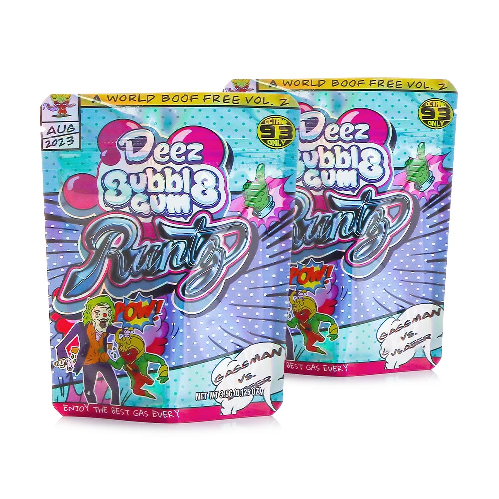 Mylar Bags - 3.5g - Designer Bubble Gum Runtz - 100ct