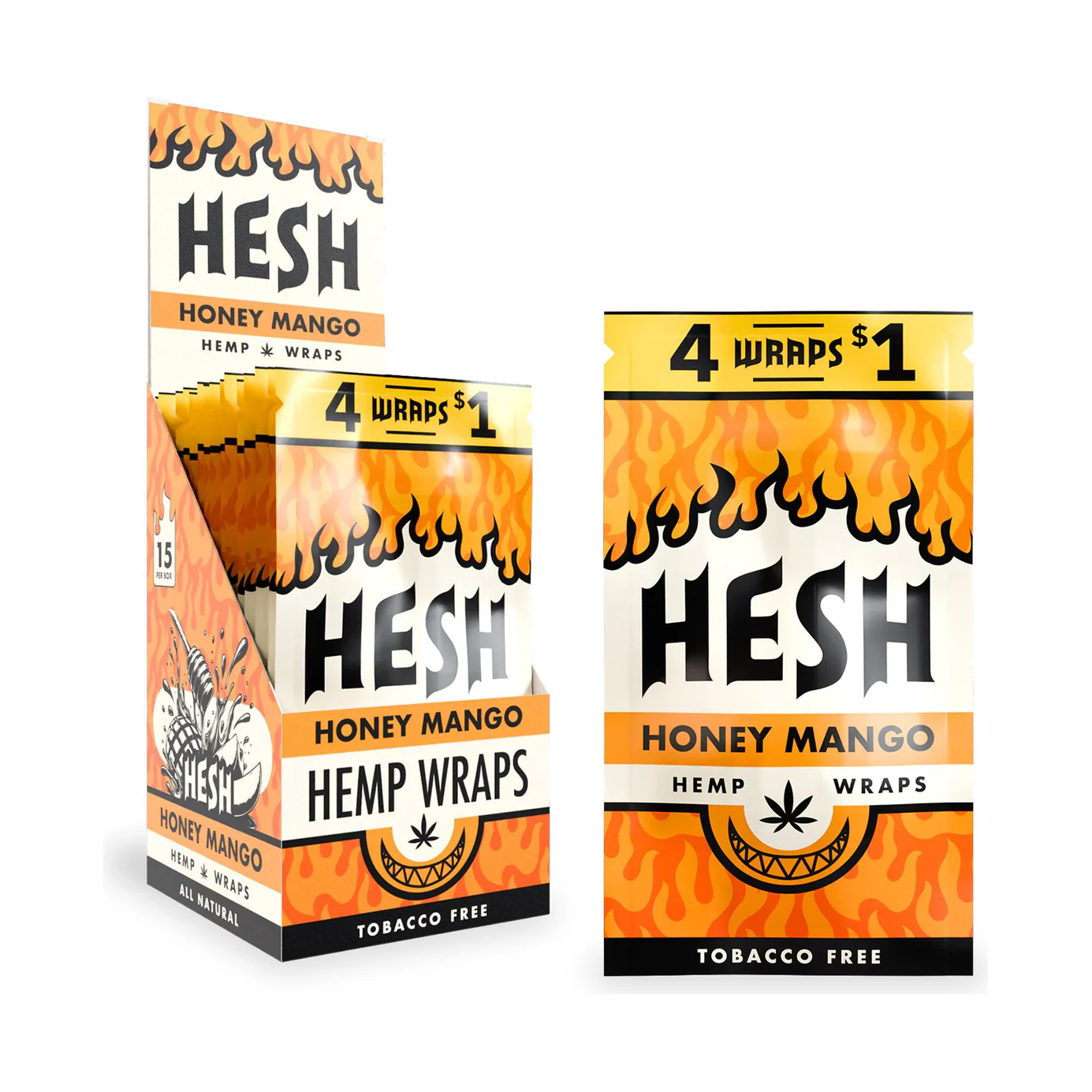 Hesh Hemp - Wraps - 4pk - 15ct