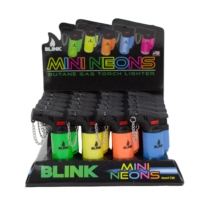 Blink Butane Mini Neon Torches - 20ct