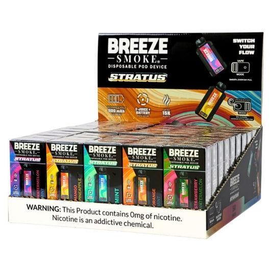 Breeze Stratus 15k 0% Nicotine 50ct Display Box - 5 Flavors