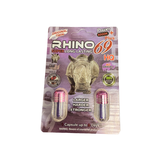 Rhino 69 - Enhancer - Purple 8000k Caps - 2pk - 24ct