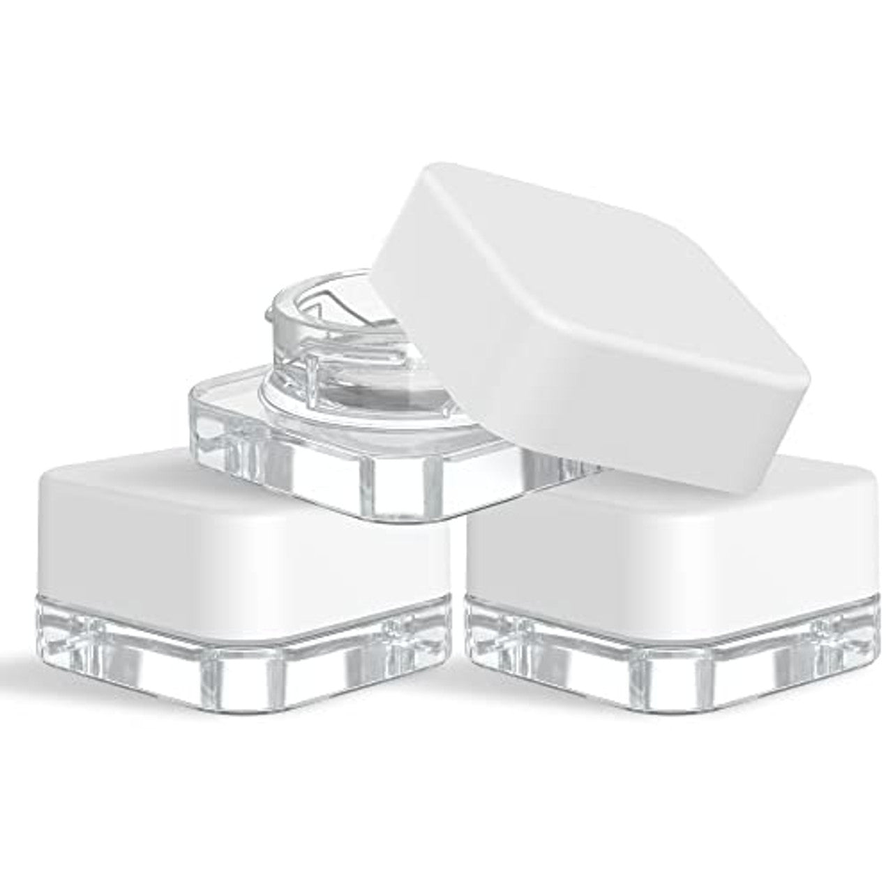 Loud Lock Square Glass Jar w/ Lid - White - 5ml - 250ct