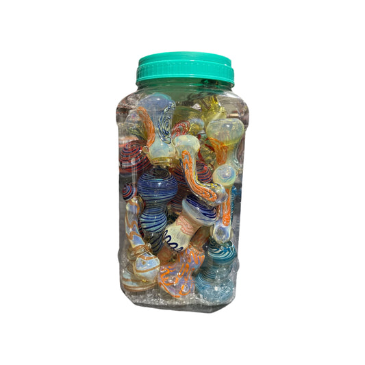 Standing Bubbler Jar - 5.5" - 6.5" Asst Design - 21ct - BUB21JAR