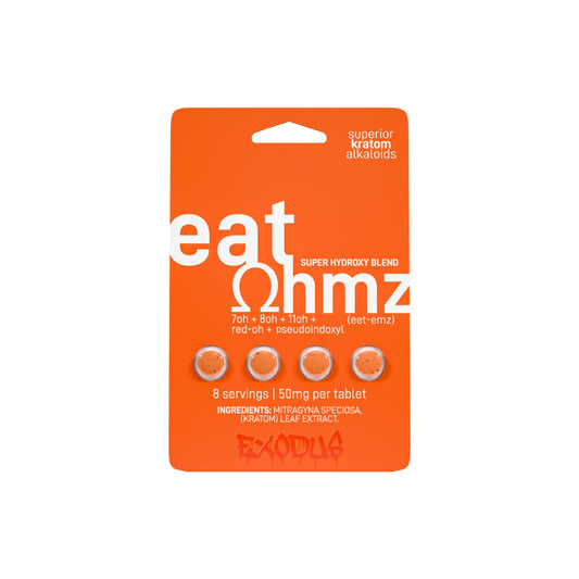 Ohmz Kratom - 7-OH Super Tabs - Red - 50mg - 4pk - 6ct +