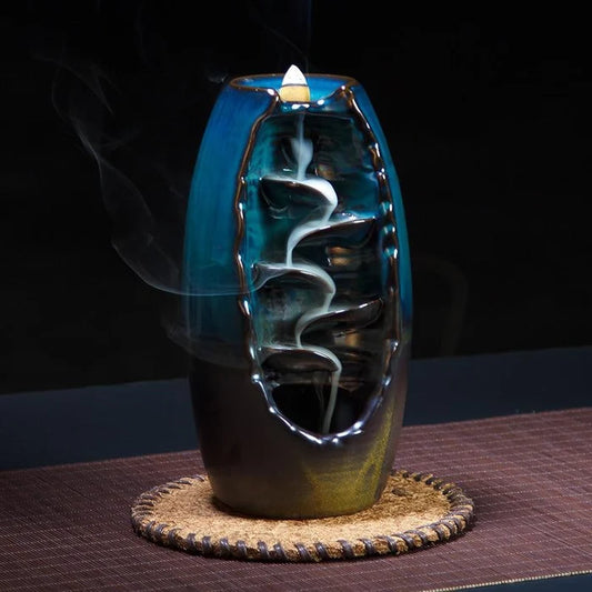 Fujima - 7" Double Sided Waterfall Backflow Cone & Stick Incense Burner
