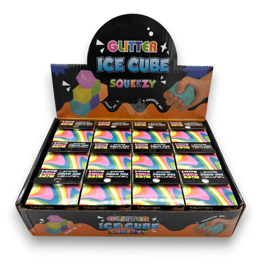 Squish Toy - 12ct - Cube Bright Glitter