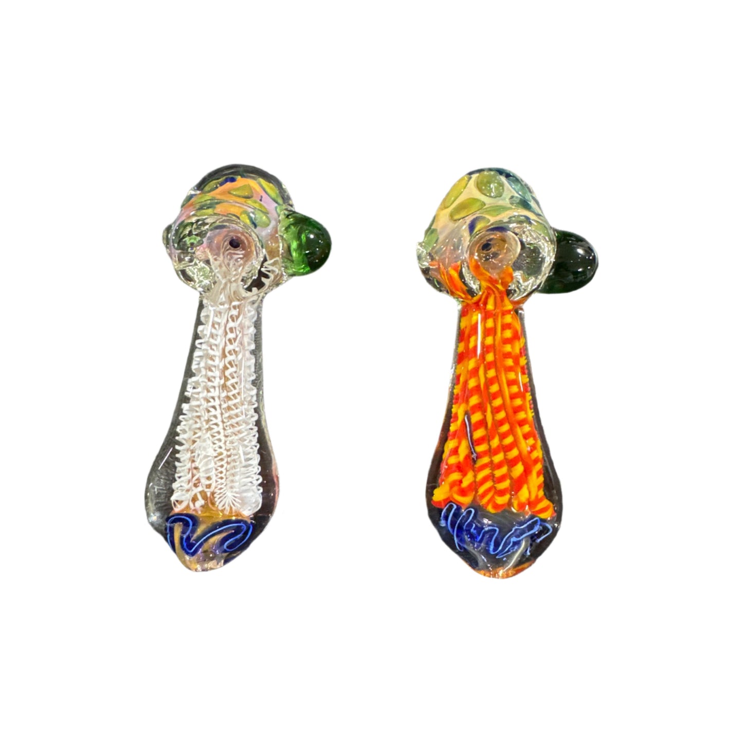 Intricate Woven Glass Hand Pipes