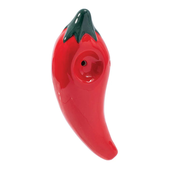 Wacky Bowlz - Ceramic Pipe - Fun Designs and Unique Shapes - 3.5" - Chili Pepper