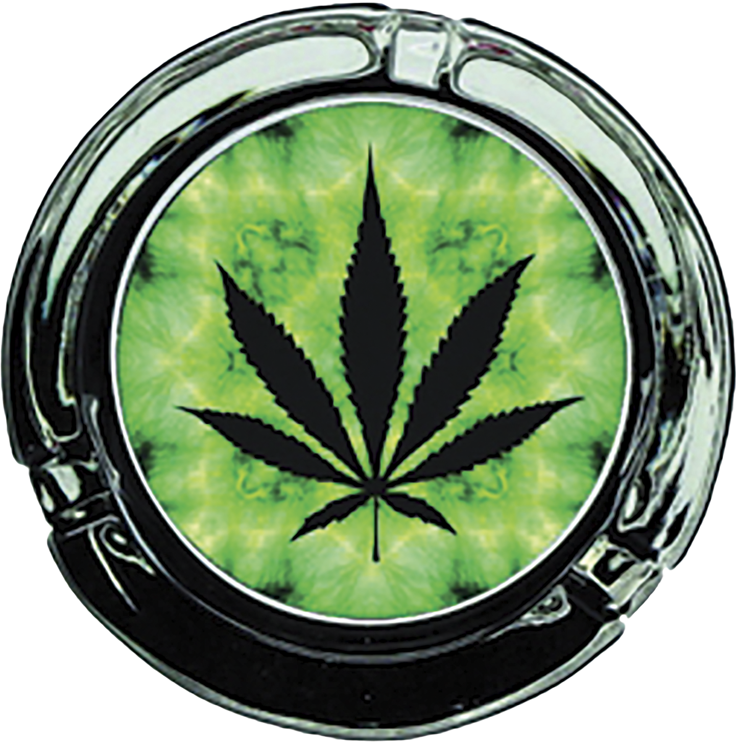 Fujima - LED Glass Ashtray - 6ct - Leaf Design
