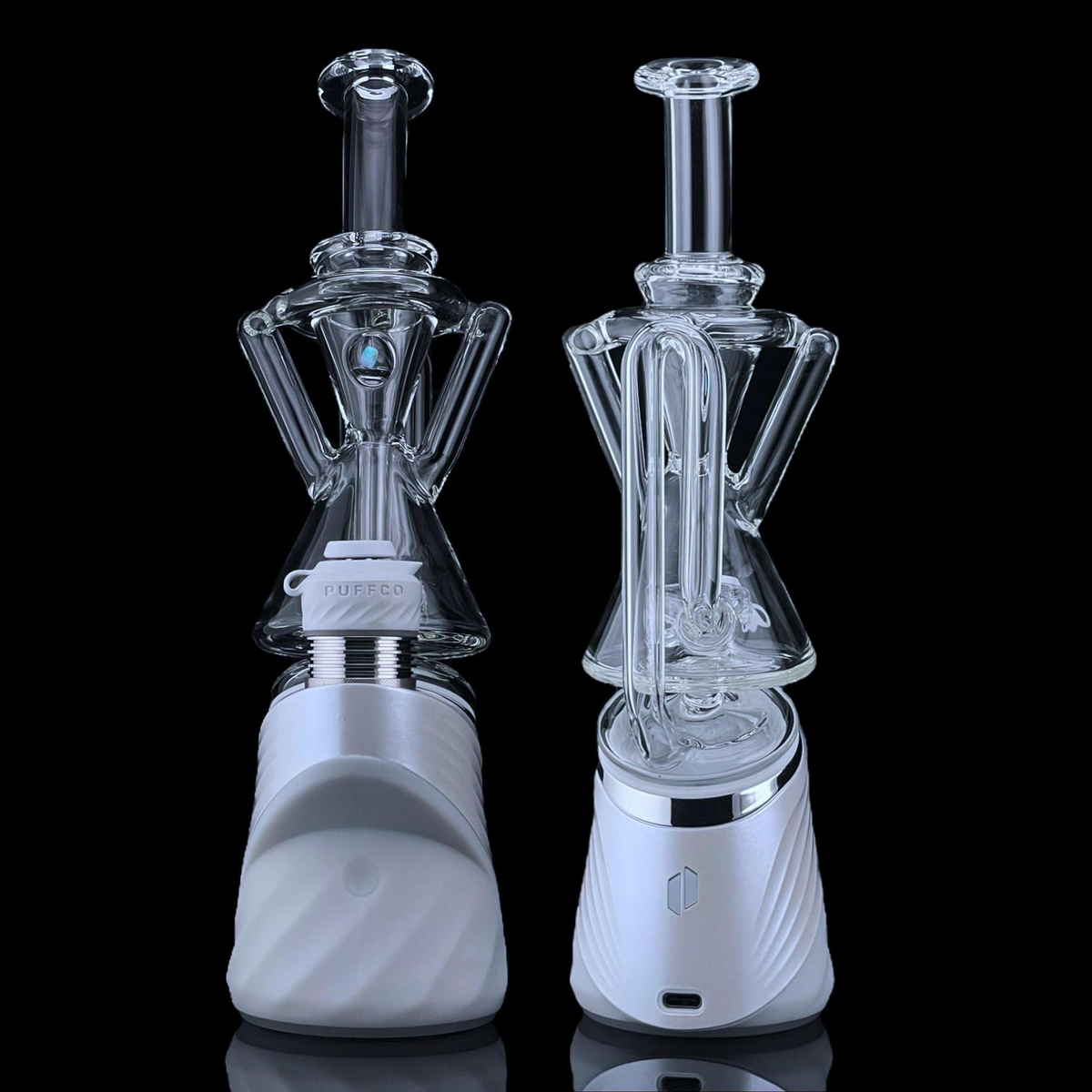 Iridescent Glass - Puffco Top - Dualcycler - Clear w/ Opal