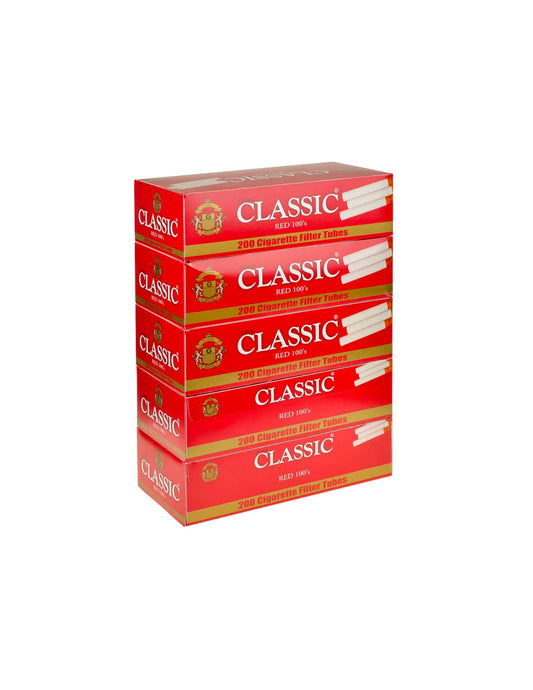 Classic - Cigarette Tubes - 200pk - 5ct - Red 100's