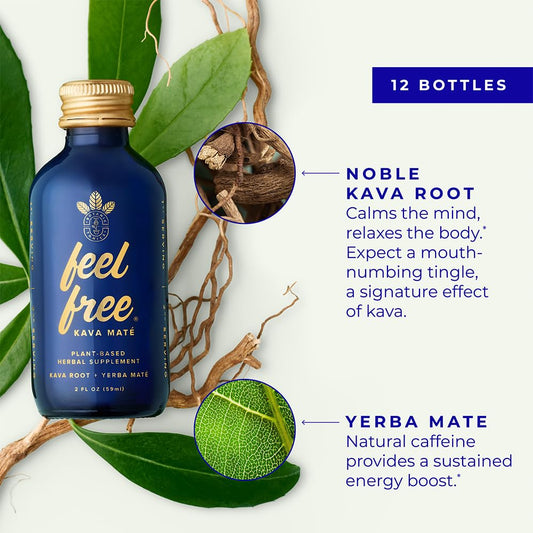 Botanic Tonics - Feel Free Kava Mate Kava Shots - 12ct