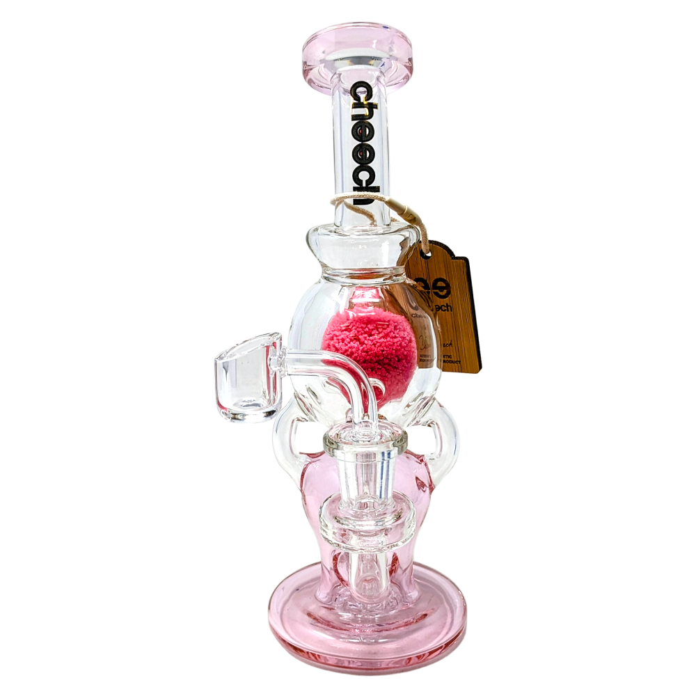 8.5" Cheech Glass - Glow In The Dark Multi Color Frit Ball Recycler