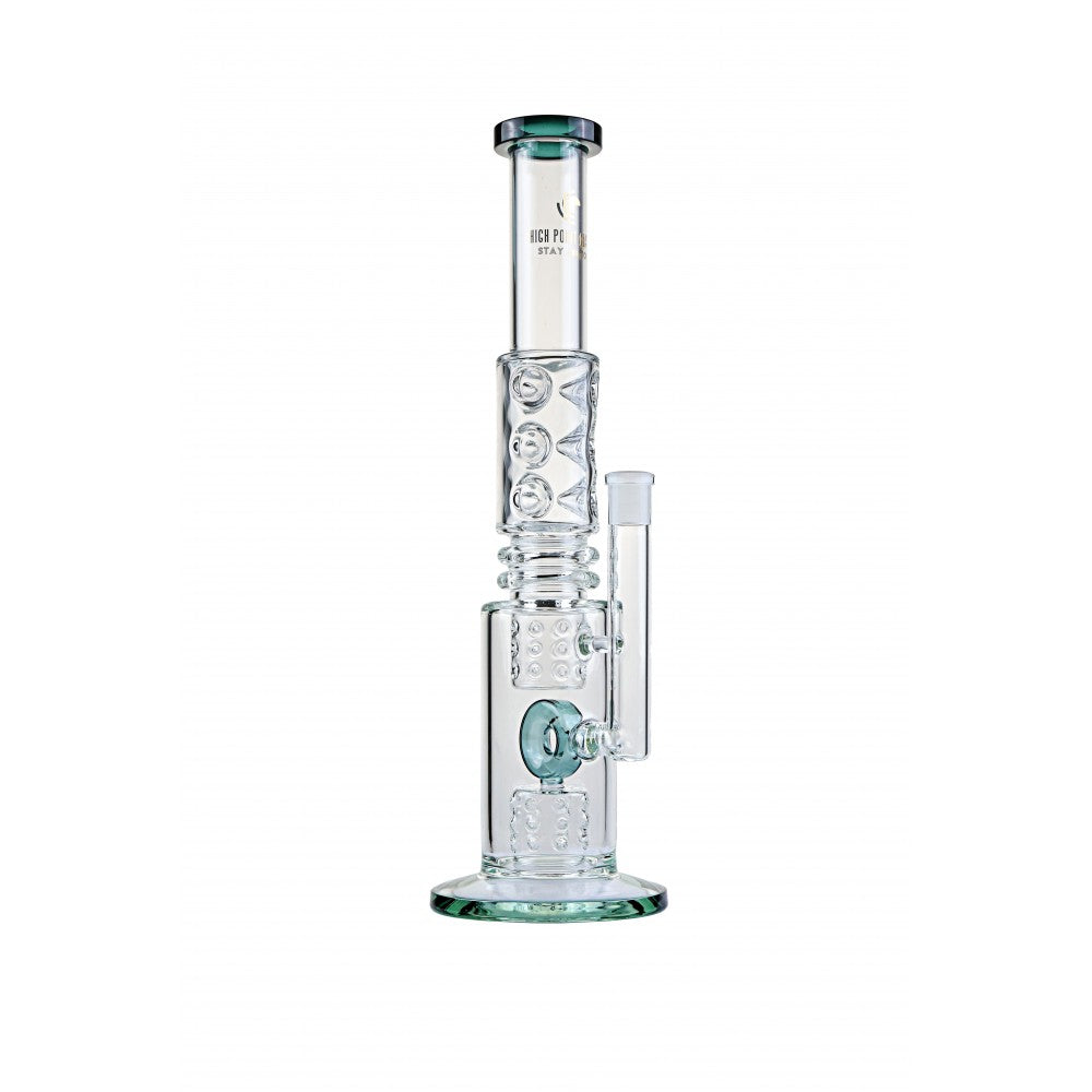High Point Glass Multi Pinch Double Tube Donut Perc Water Pipe - 18"*