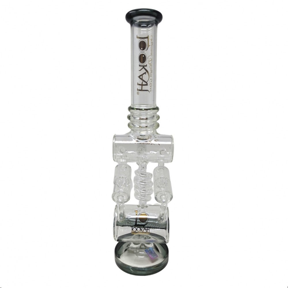 Lookah Spiral Double Barrel Chamber Inline W/ Multi Honeycomb Perc Water Pipe 16.5"*