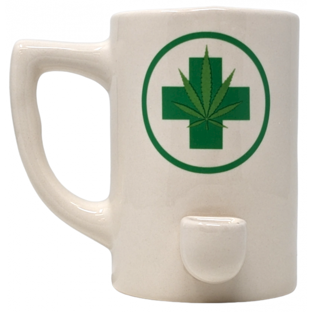 High Point Ceramic Mug Pipes - White Leaf