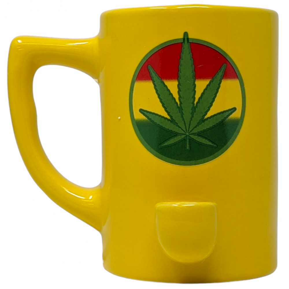High Point Ceramic Mug Pipes - Yellow Leaf