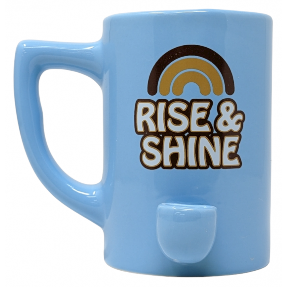 High Point Ceramic Mug Pipes - Light Blue Rise and Shine
