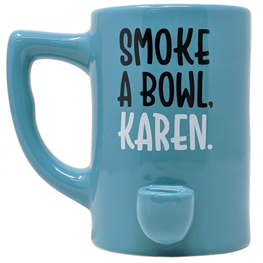 High Point Ceramic Mug Pipes - Blue Smoke a Bowl Karen