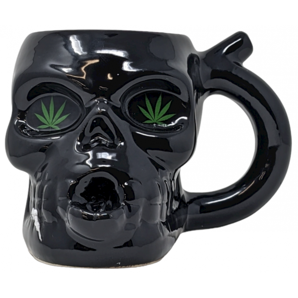High Point Ceramic Mug Pipes - Black Skull