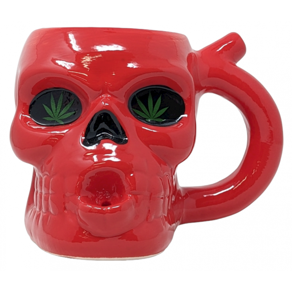 High Point Ceramic Mug Pipes - Red Skull