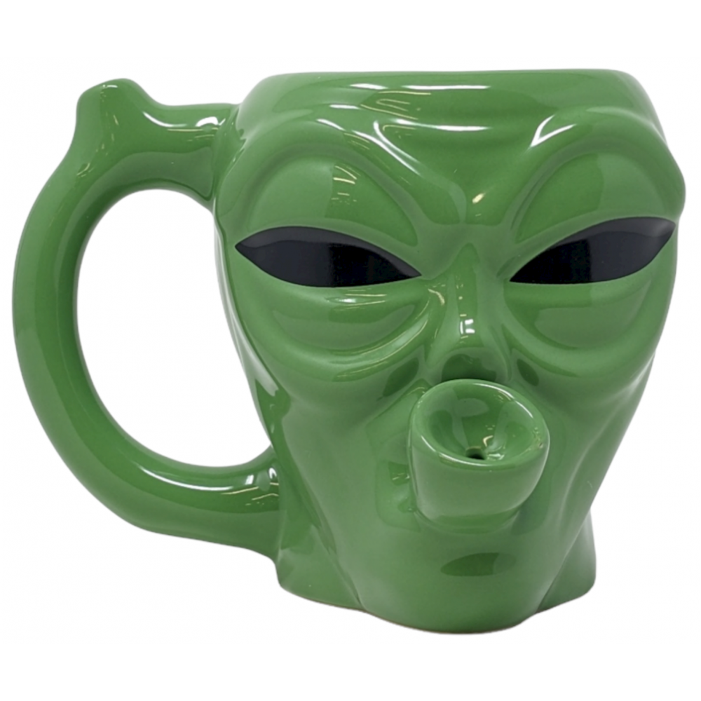 High Point Ceramic Mug Pipes - Green Alien