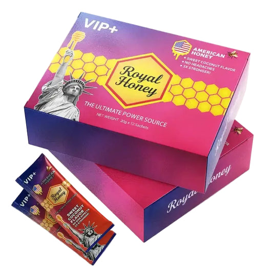Royal Honey - Sexual Enhancement Honey Sachets - VIP+ America Edition - 12ct
