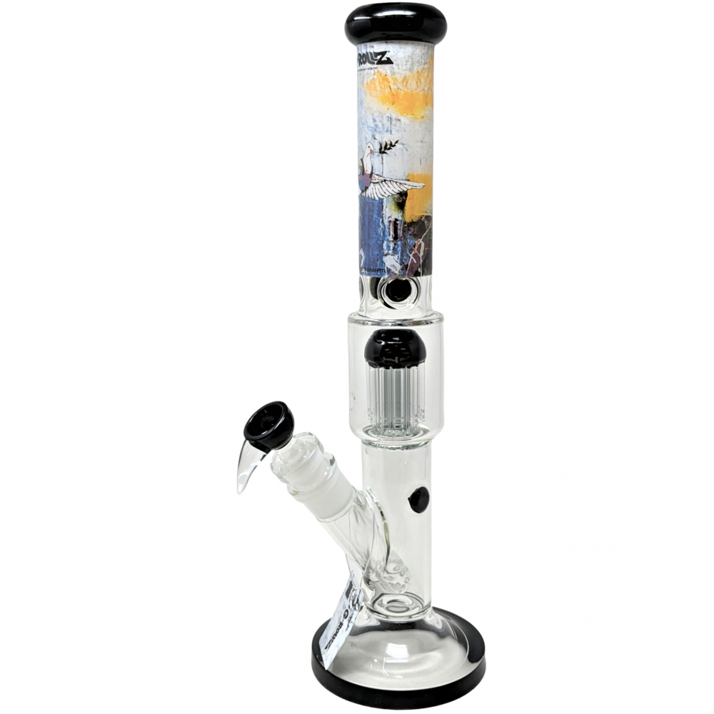 18" G-Rollz Banksy's Bulletproof Dove Tree Perc Straight Pipe