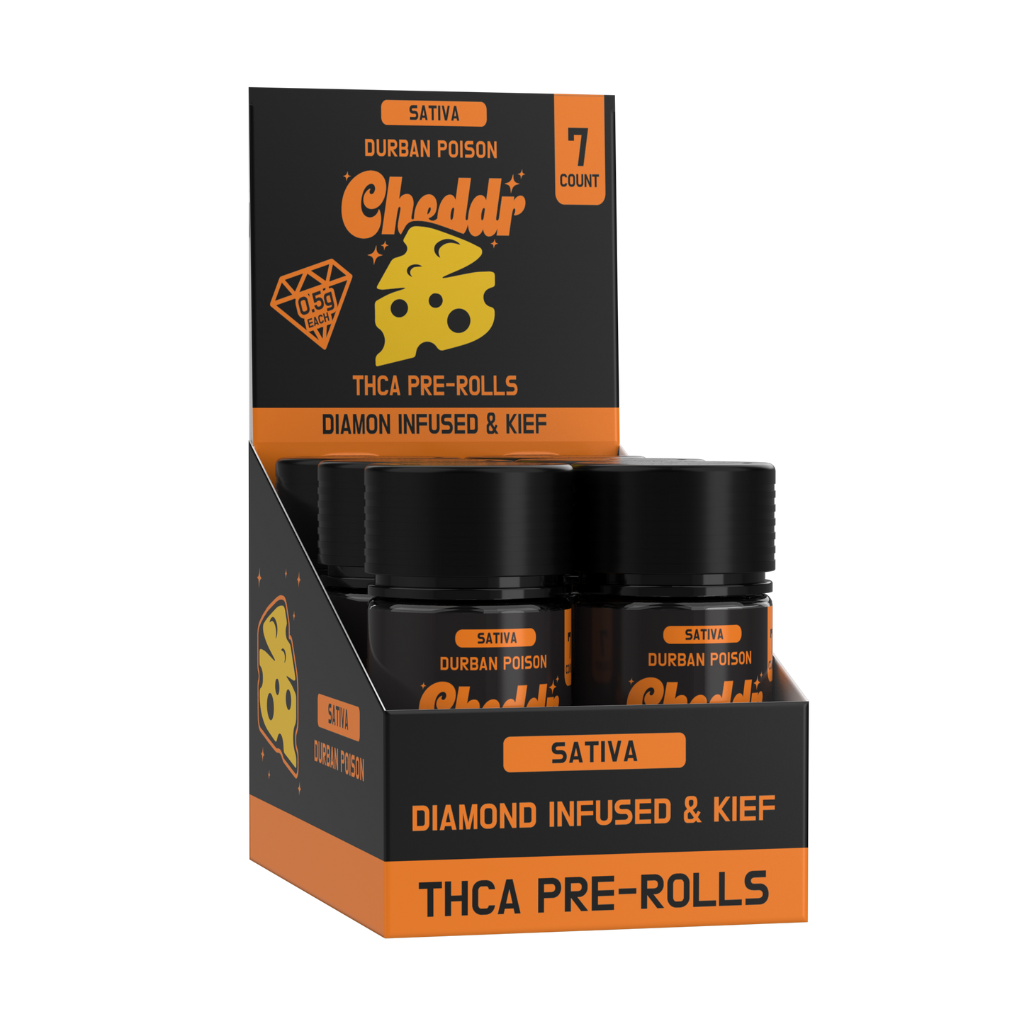 Cheddr .5g Diamond Infused & Kief Pre-Rolls | 7pk - 6ct