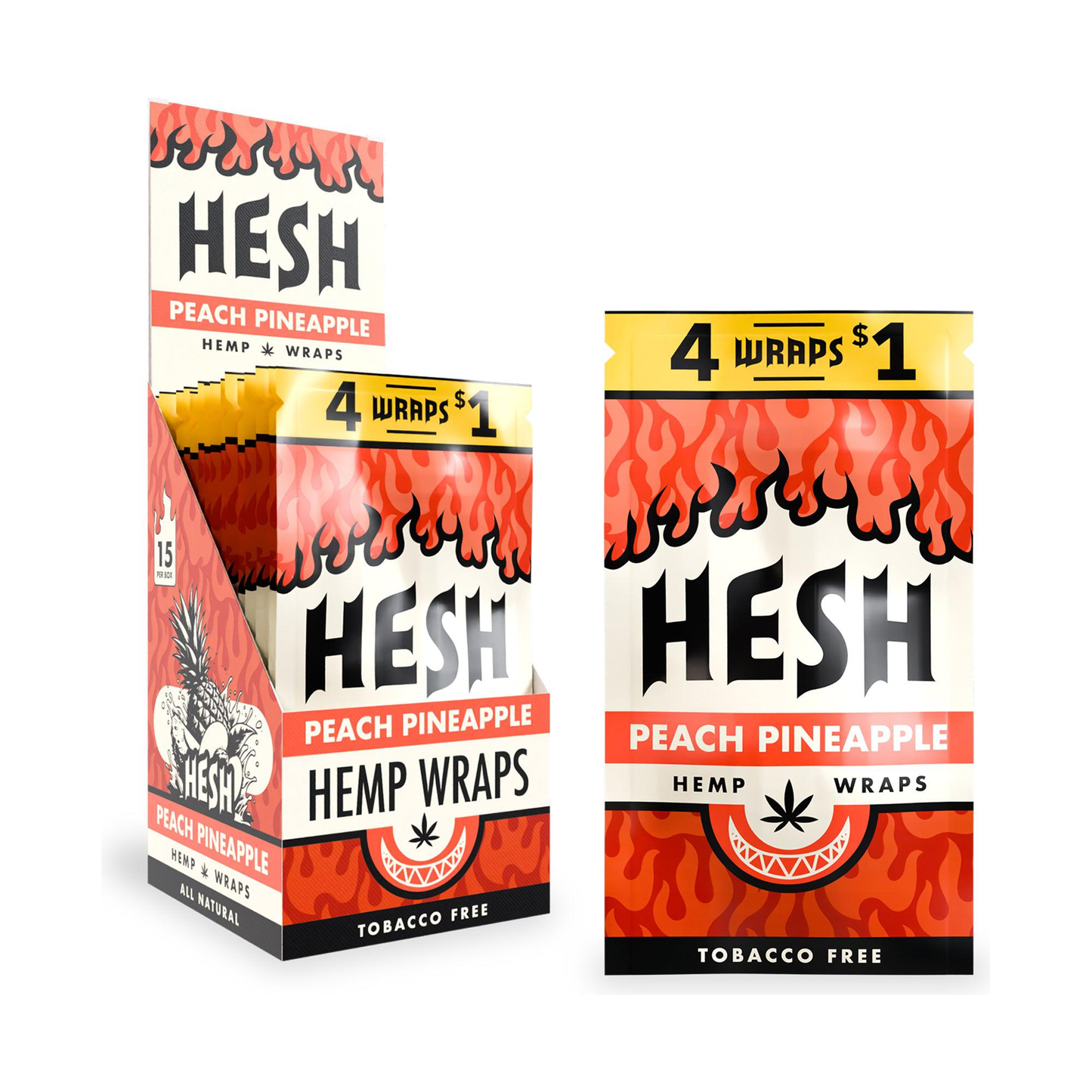 Hesh Hemp - Wraps - 4pk - 15ct