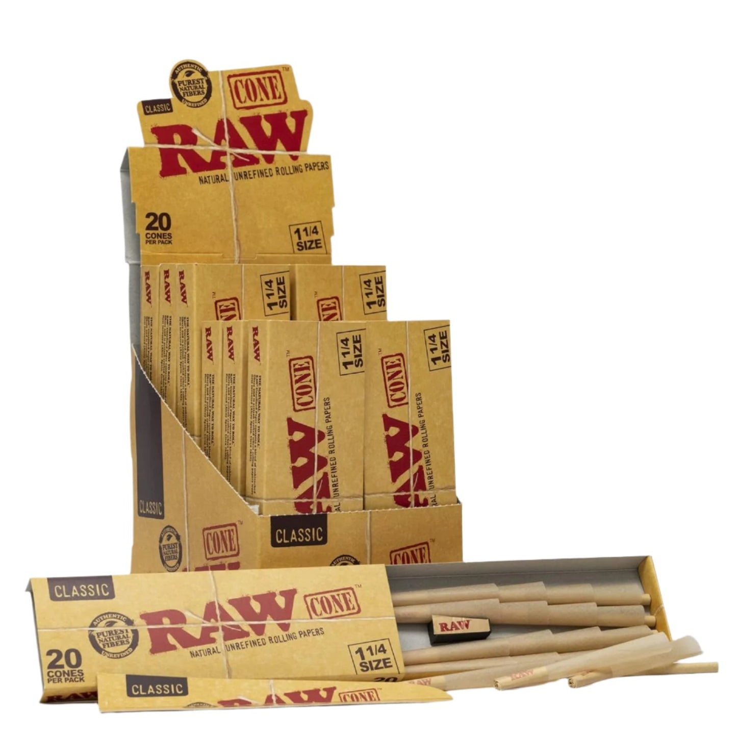 Raw - Cones - Classic - 1 1/4 - 20pk - 12ct