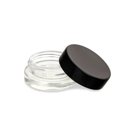 Loud Lock Thick Wall Glass Jars w/ Lid - Black - 450ct