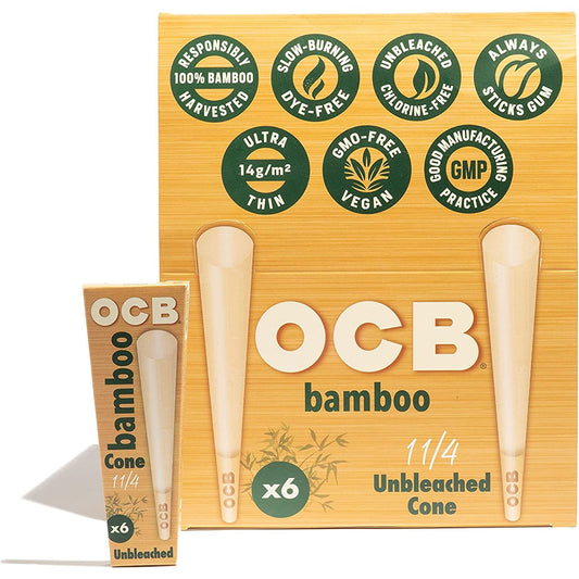 OCB Unbleached Bamboo Cones 1 1/4"
