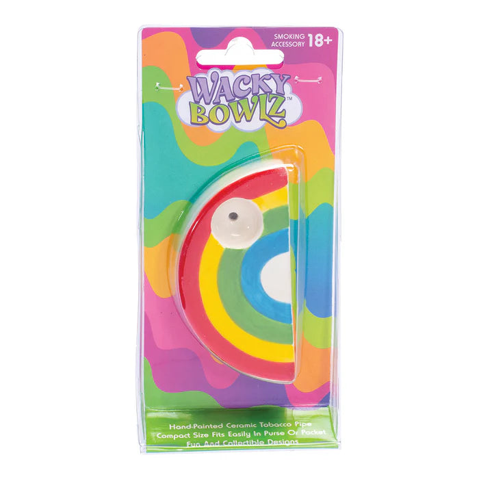 Wacky Bowlz - Ceramic Pipe - Fun Designs and Unique Shapes - 3.5" - Rainbow