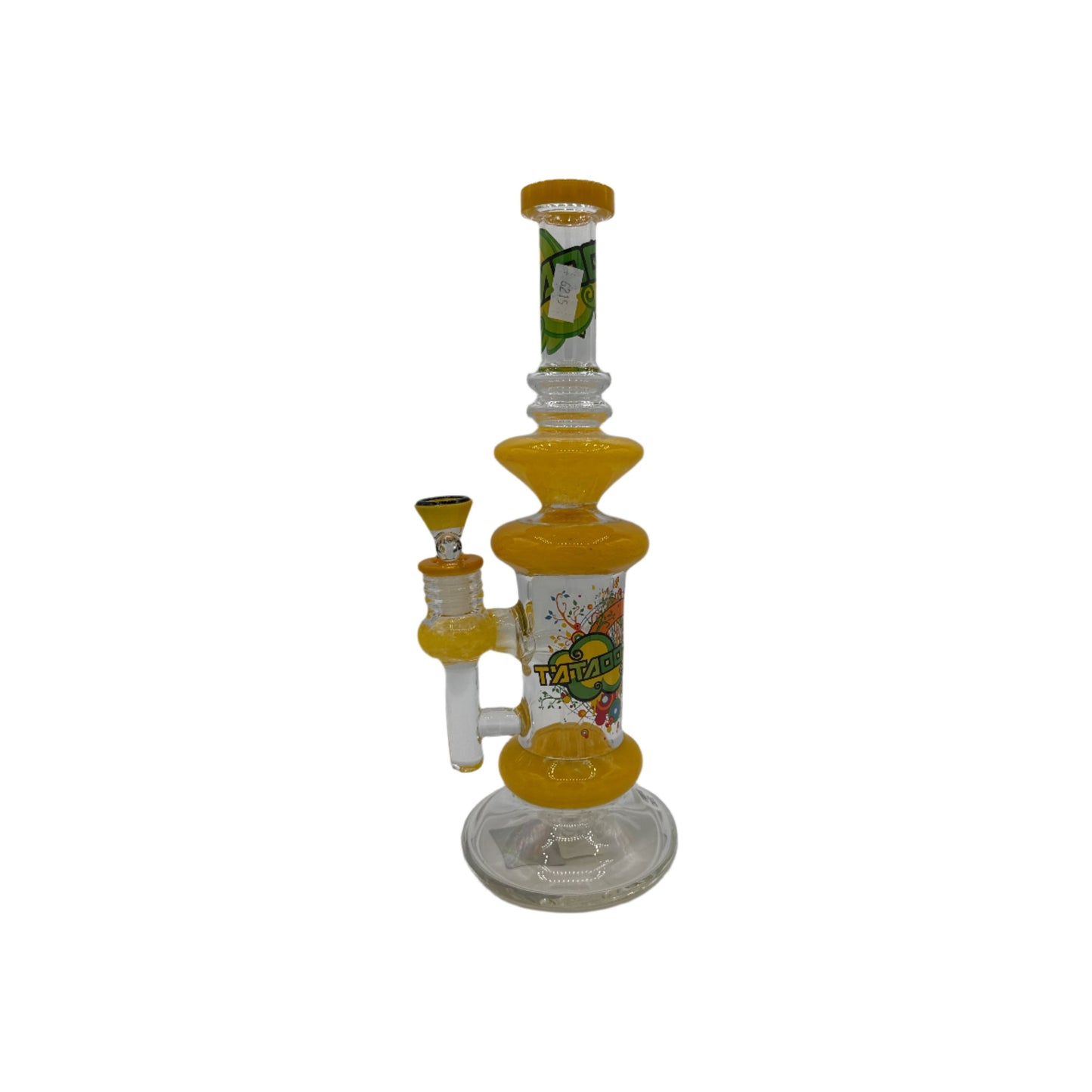 Tattoo Glass Drop Down Shower Head Perc W/Artwork Water Pipe 12" - Assorted