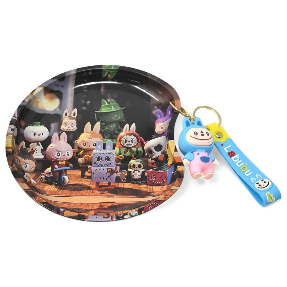 Rolling Tray - Creepy-Cute Metal w/ Keychain - Medium