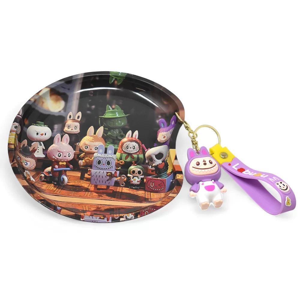 Rolling Tray - Creepy-Cute Metal w/ Keychain - Medium