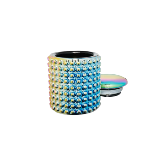 Stash Jar - 4" Rainbow 8oz Ceramic Dotted Jar