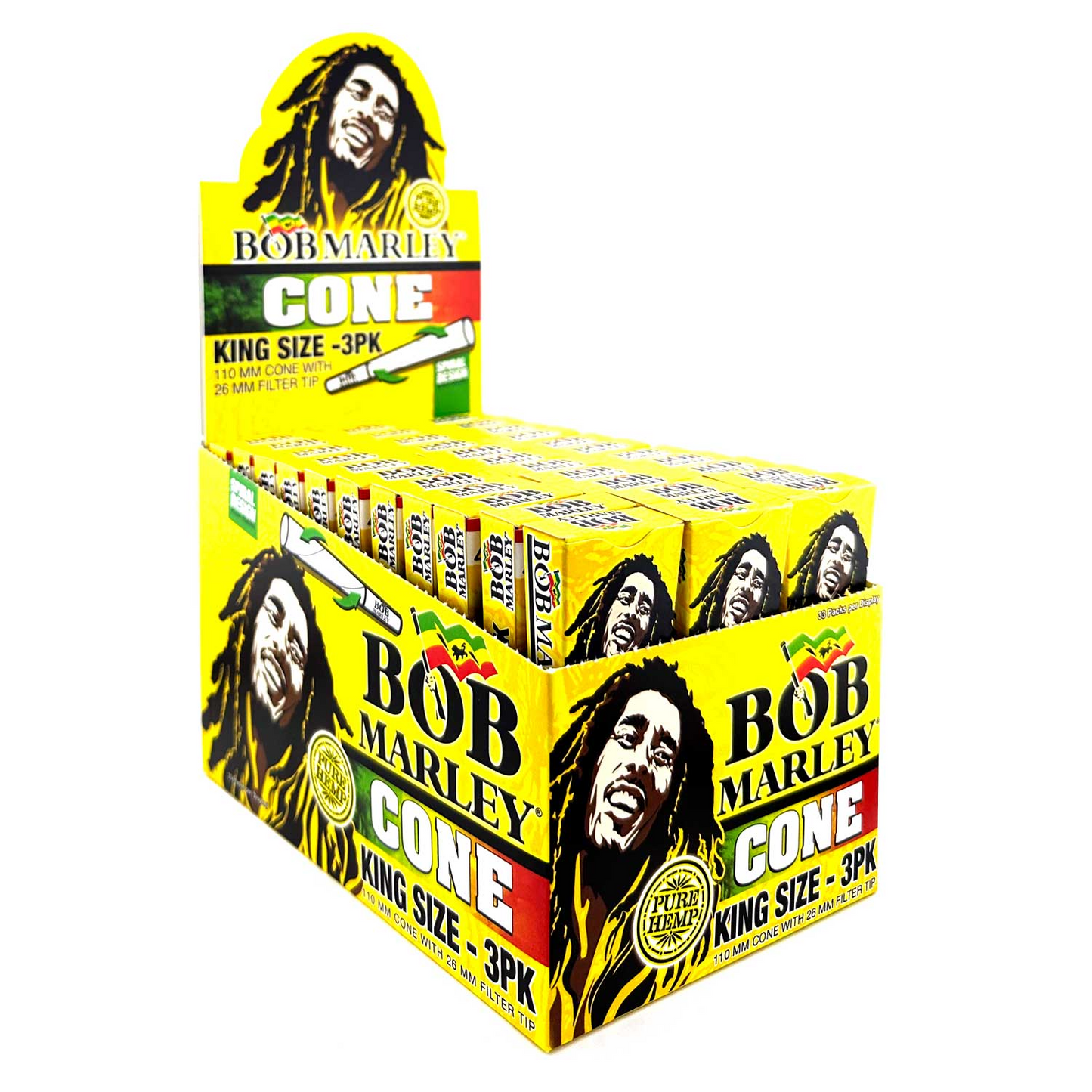 Bob Marley Cones - King w/ Filter Tip - 3pk - 33ct