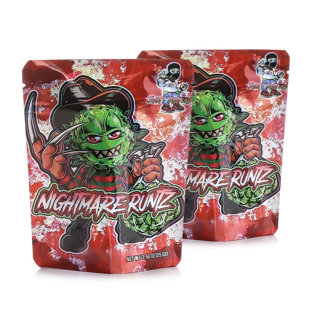 Mylar Bags - 3.5g - Designer Nightmare Runtz - 100ct