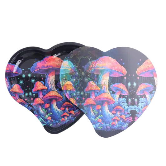 Rolling Trays - Heart Shape 3D Metal w/ Lid - 12ct