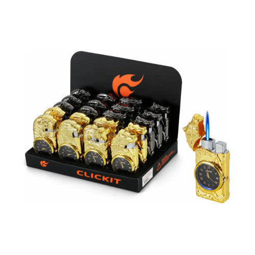 Clickit - Lighter - Eagle Lid w/ LED Clock - 20ct