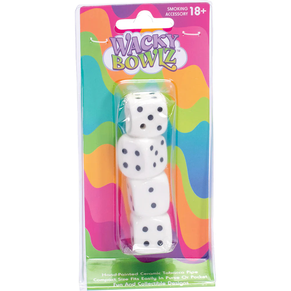 Wacky Bowlz - Ceramic Pipe - Fun Designs and Unique Shapes - 3.5" - Stacked Dice