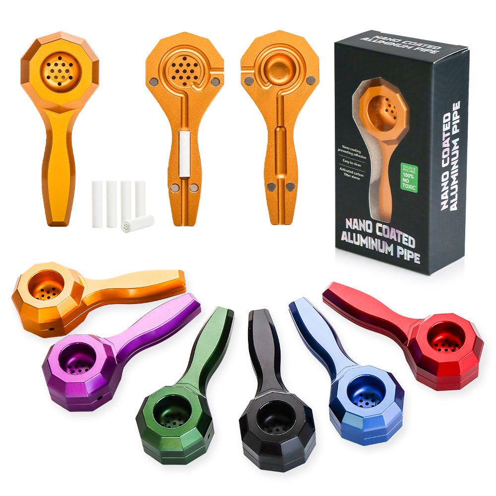 Hand Pipe - Aluminum w/ Magnetic Lid - Asst