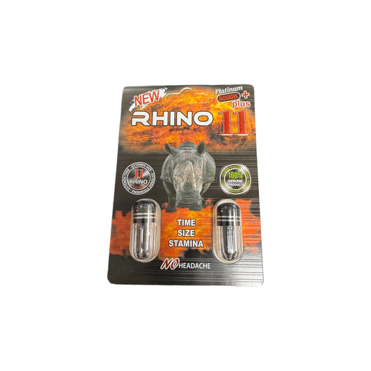 Rhino 11 - Enhancer - 8000k Platinum+ Caps - 2pk - 24ct