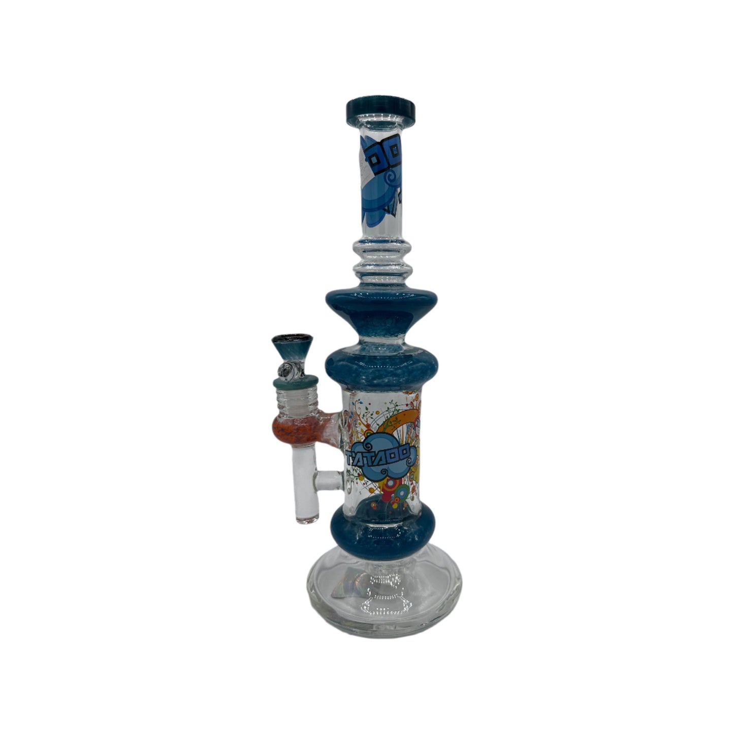Tattoo Glass Drop Down Shower Head Perc W/Artwork Water Pipe 12" - Assorted